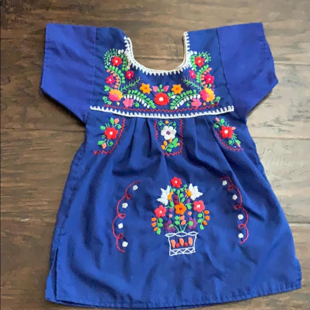 Beautiful hand embroidered Mexican style kid tunic